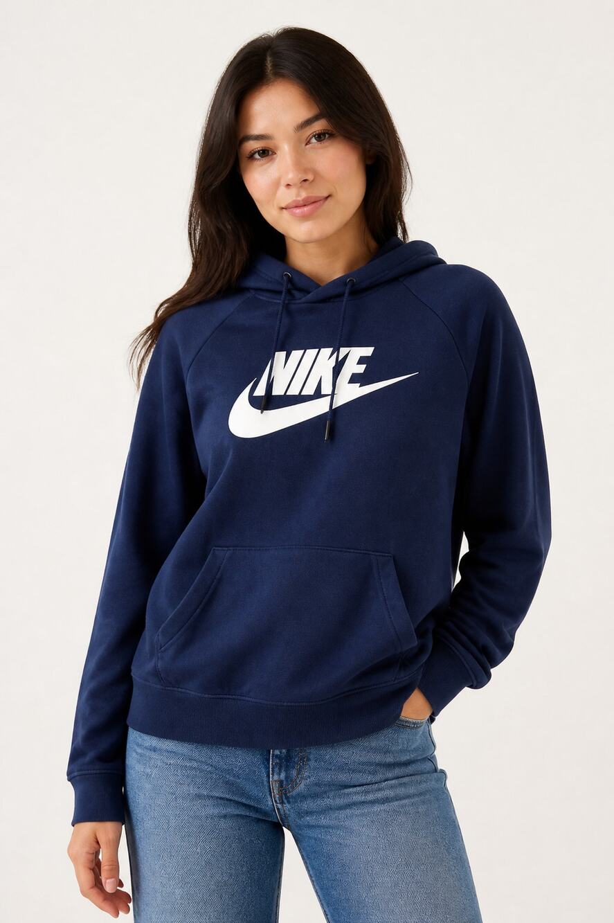 Nike Navy Blue Classic Hoodie Sweatshirt S
